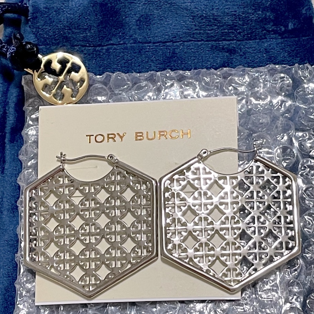 New Tory Burch Logo Earrings
